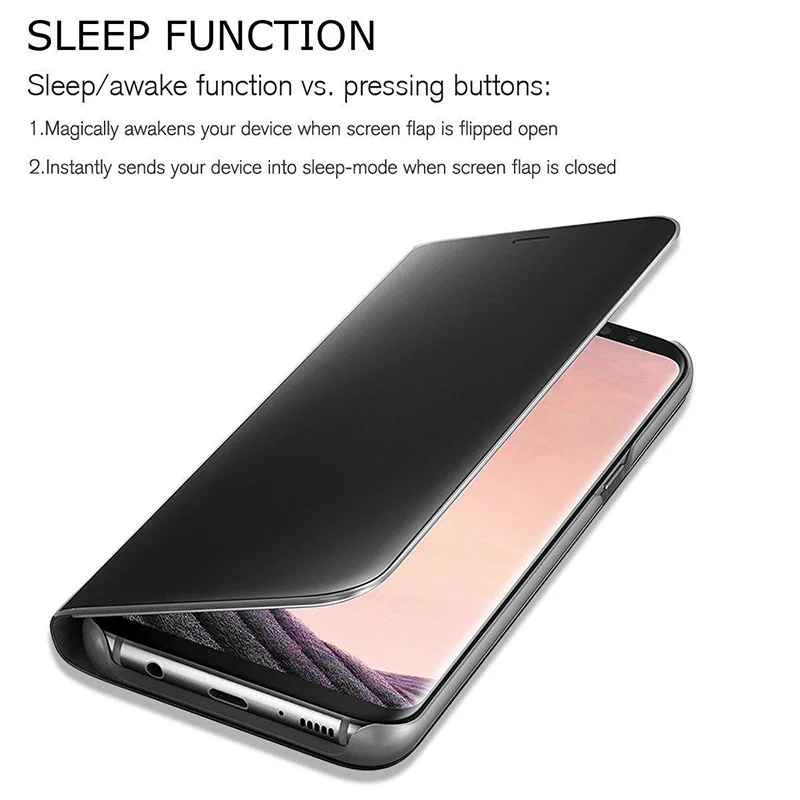 Умный зеркальный флип чехол для Samsung Galaxy S8 A5 A8 J5 J7 J4 J6 J8 2018 S9 Plus S7 Edge S6 Note 8 9 5 4 A3 J3 2017