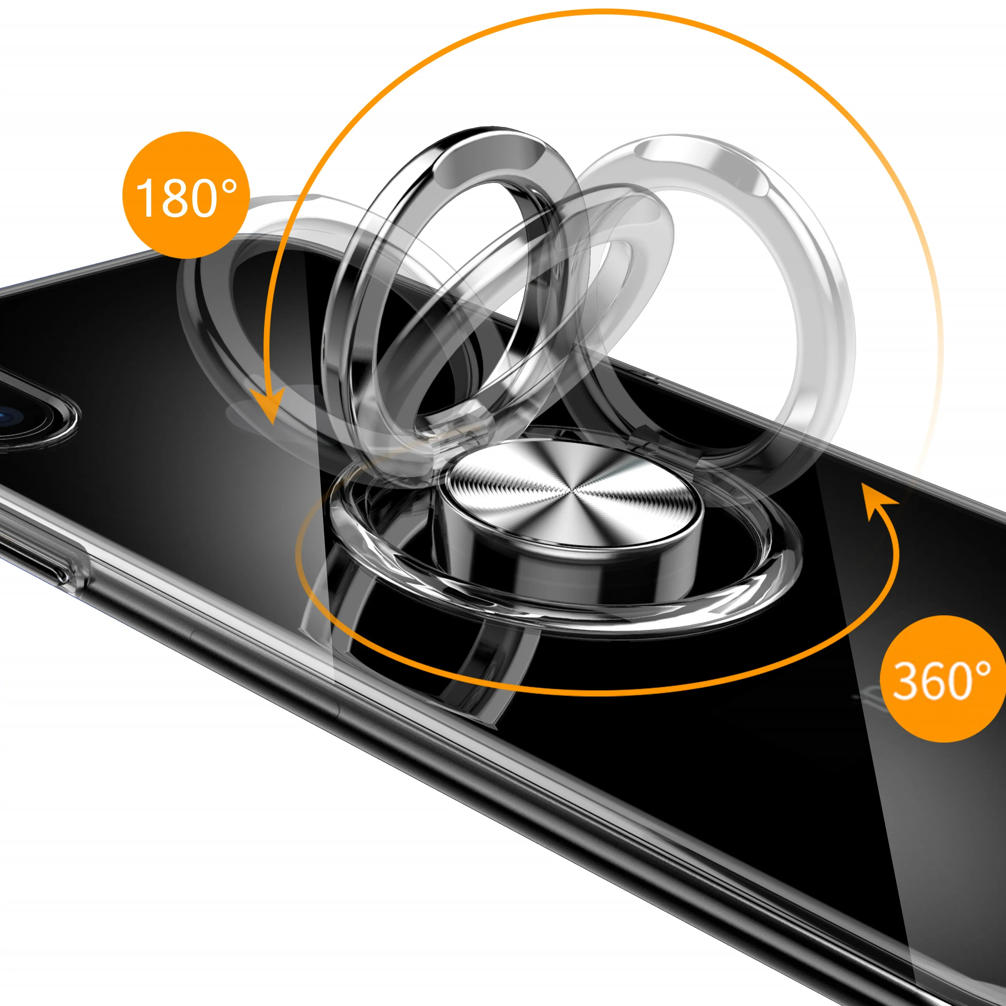 Ultra Thin Transparent Phone Case For iPhone XS MAX XR X 8 7 6 6S Plus Car Magnetic Cases Finger Ring Holder Cover Coque |