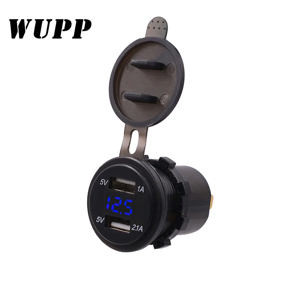 Автомобильное зарядное устройство WUPP с двумя USB портами и светодиодным