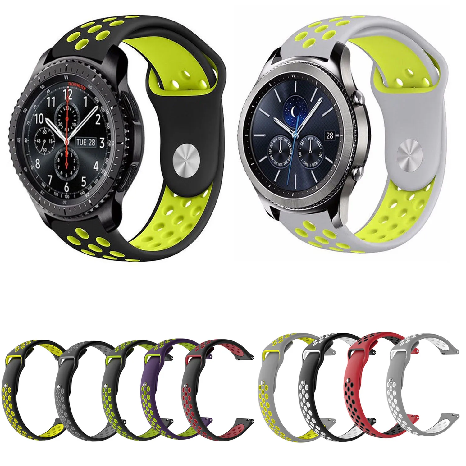 20/22 мм силиконовый ремешок для Samsung Galaxy Watch 46 42 Gear S3 S2 Sport Frontier классический часов