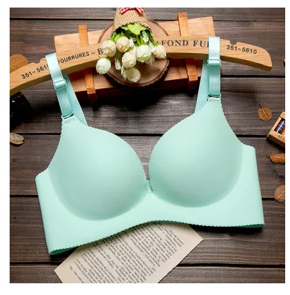 

Sexy High Quality Cup Front Button Bra Gather Adjustable Women Bra Seamless Underwear Push Up Bra AU0003