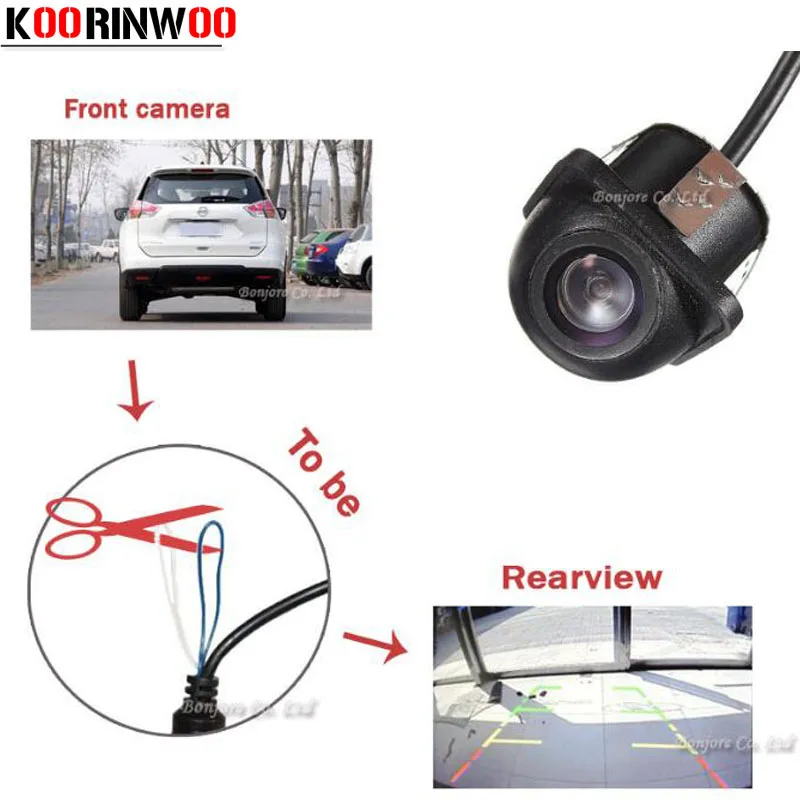 Автомобильная камера заднего вида Koorinwoo универсальная HD CCD с функцией