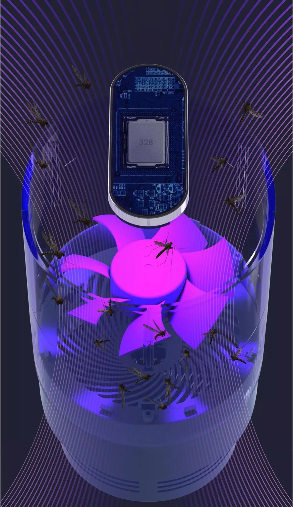 Оригинальная лампа от комаров USB Электрический фотокаталитический репеллент против комаров убийца насекомых УФ лампа ловушка от комаров