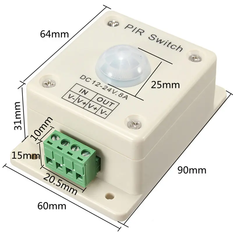 BLYN светодиодные светильники с пассивным инфракрасным датчиком DC12V/24 V движения
