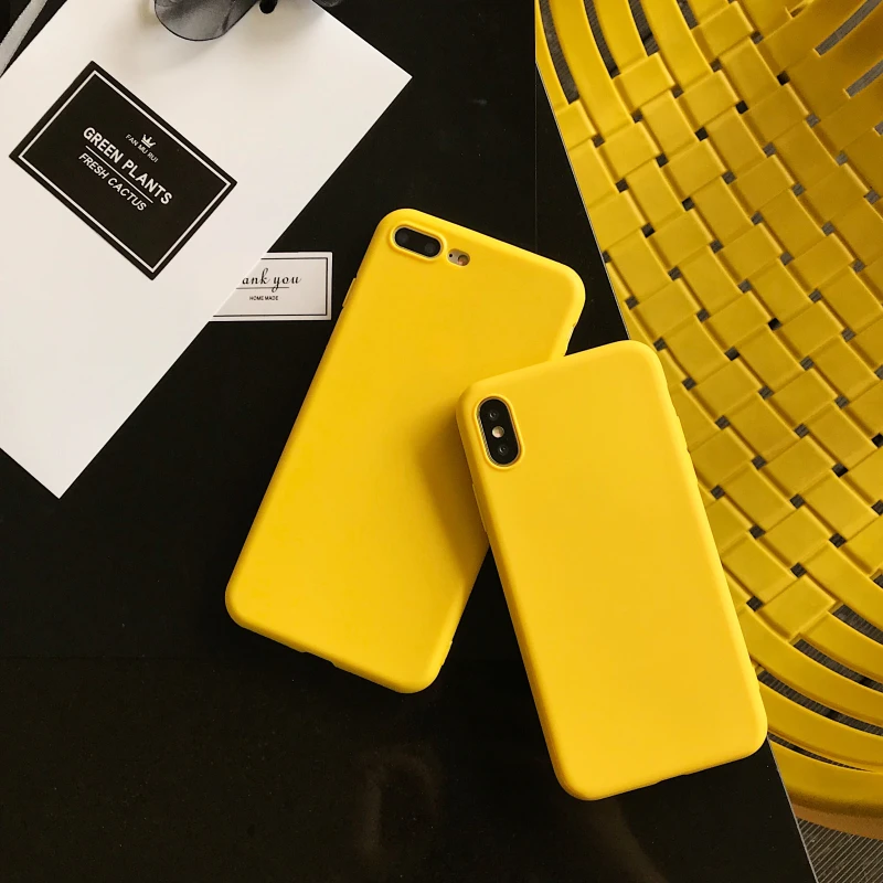 Чехол для телефона s iPhone 7 8 6 6s Plus X XR XS Max простой однотонный Ультратонкий Мягкий