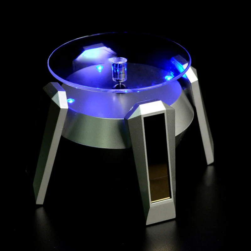 Вращающийся на 360 градусов солнечных батареях Ювелирный стенд Ожерелье Кольцо