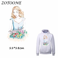zotoone heat transfer clothes stickers kindly lady patches for t shirt jeans iron on transfers diy decoration applique clothes