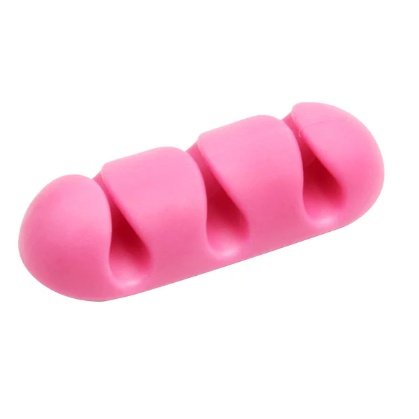 3Holes Pink ACCEZZ устройства для сматывания шнуров, кабели для наушников, органайзер, настольный провод, кремниевое хранилище для телефона, зарядное устройство, держатель шнура, зажимы, 3 и 7 слотов, полоса - Цвет: 3Holes Pink