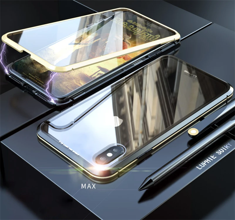 Роскошный 360 полный корпус Магнитный чехол для iPhone 11 Pro XS Max XR X 7 8 Plus iPhone11 чехол iPhone7 iPhone 8 iPhone 8