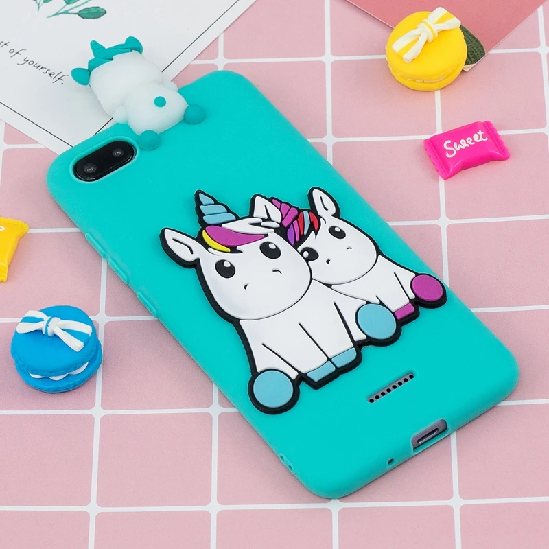 3D Cartoon Unicorn Cover For Xiaomi Redmi 6A Case Cute Toys Soft Silicon Phone Bumper Xiomi |