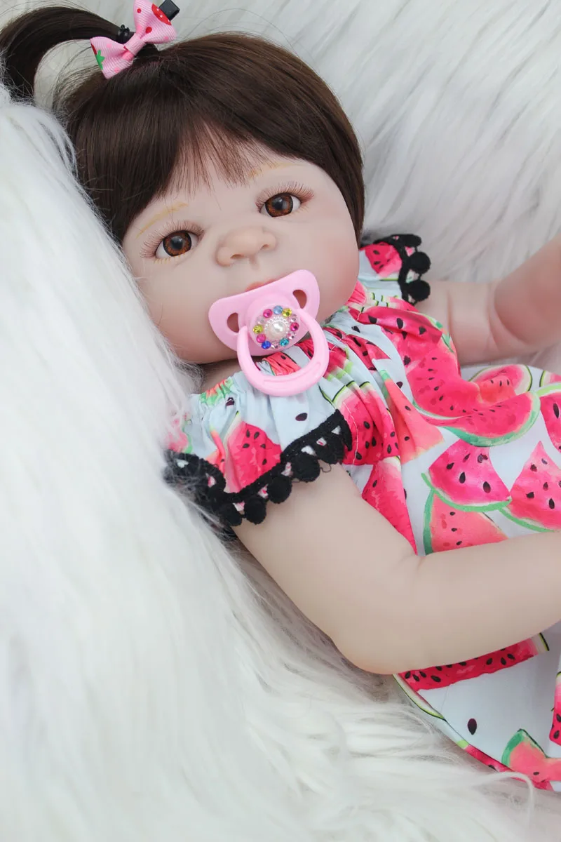 55 см полный силиконовые для маленьких девочек Reborn Baby Doll 22 &quotОдежда новорожденных