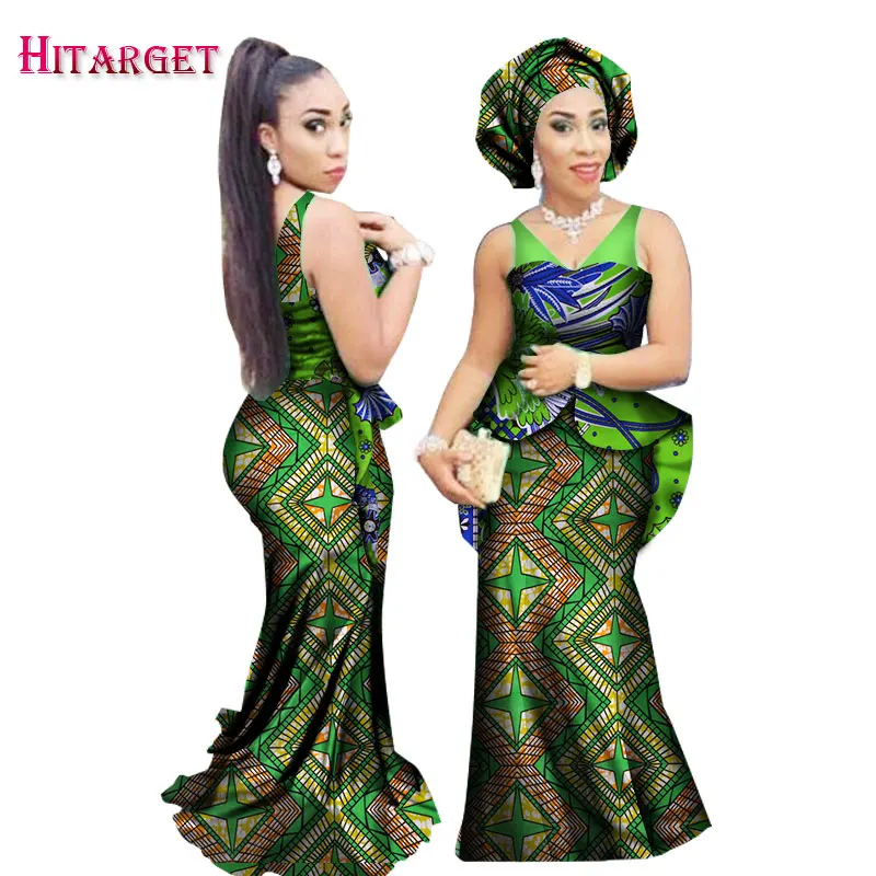 2018 Новые африканские платья для женщин Дашики воск печать батик сексуальное