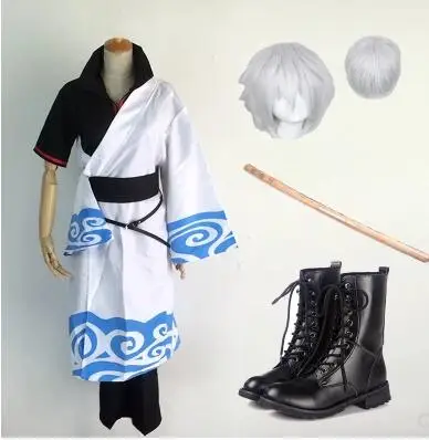 Gin Tama GinTama Gintoki Sakata; костюм для косплея; Полный комплект с мечом - Цвет: full set