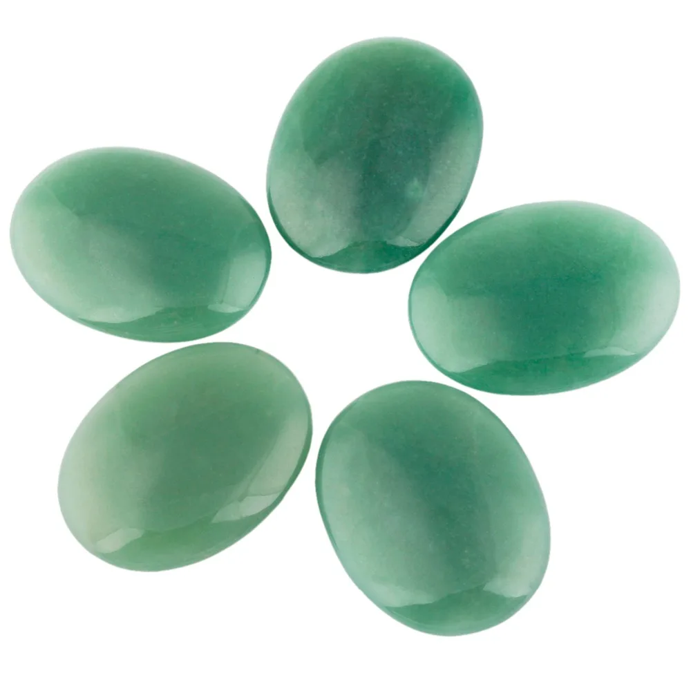 

TUMBEELLUWA 1Lot (5Pc) Green Aventurine Oval Worry Stones,Palm Pocket Stone,Healing Crystal Chakra Reiki Balancing