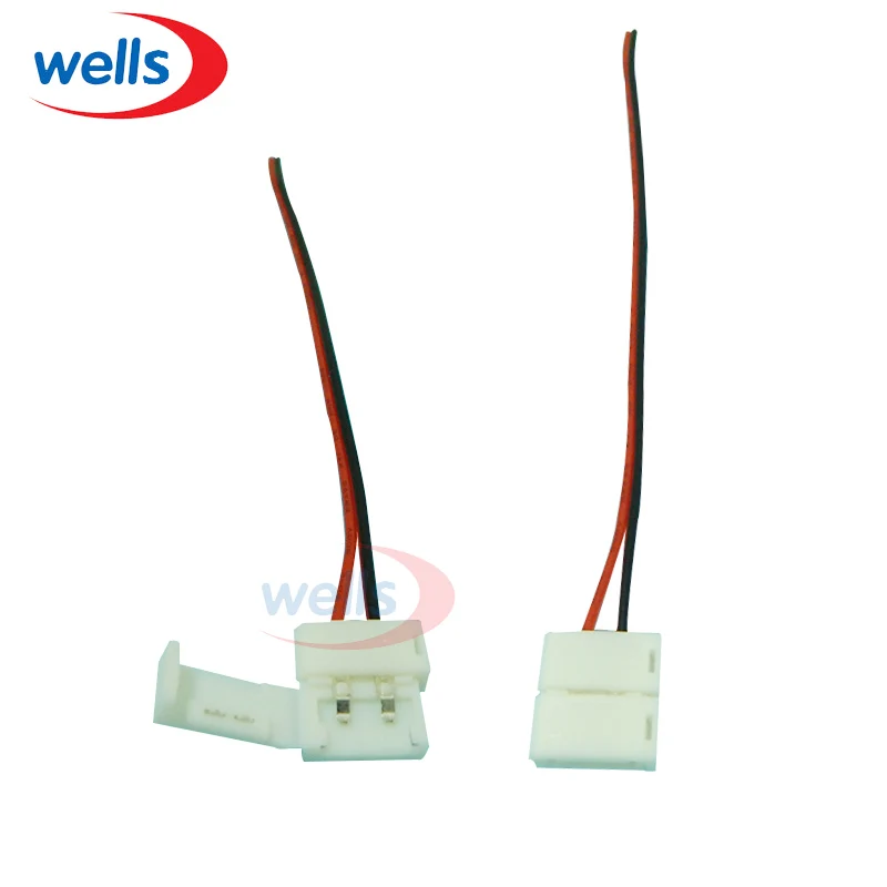 100 шт./лот 10 мм 2-контактный разъем для одноцветной светодиодной ленты 5050