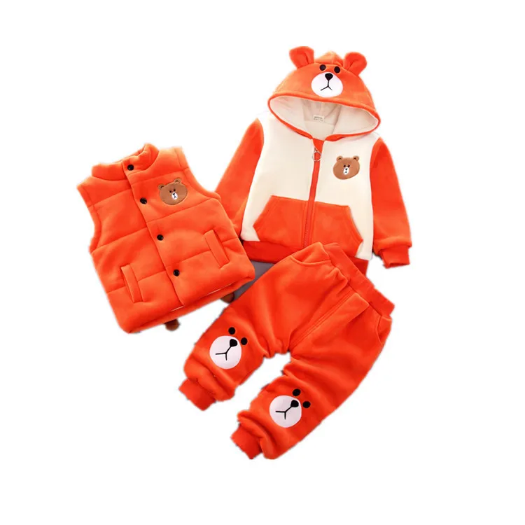 Комплекты детской одежды зимний Повседневный хлопковый толстый комплект из 3