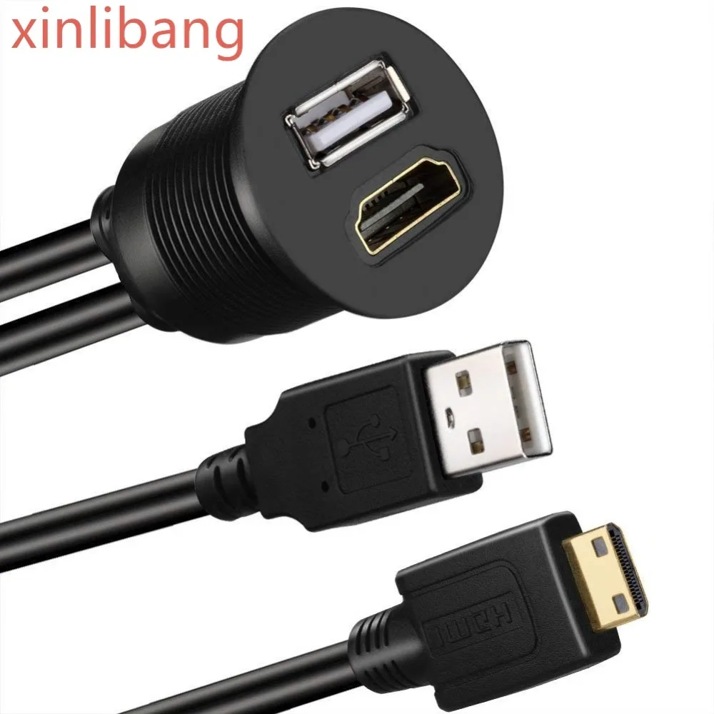 USB и Mini HDMI папа к Женский AUX флеш крепление для автомобиля удлинитель грузовик