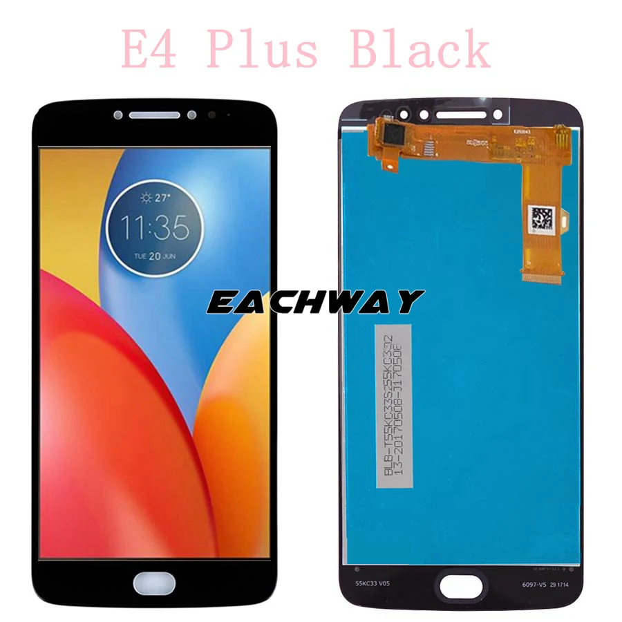 E4 Plus Black Для Motorola Moto E4 ЖК-дисплей E4 плюс Дисплей кодирующий преобразователь сенсорного экрана в сборе XT1766 XT1763 XT1770 XT1771 XT1772 XT1773 Дисплей - Цвет: E4 Plus Black