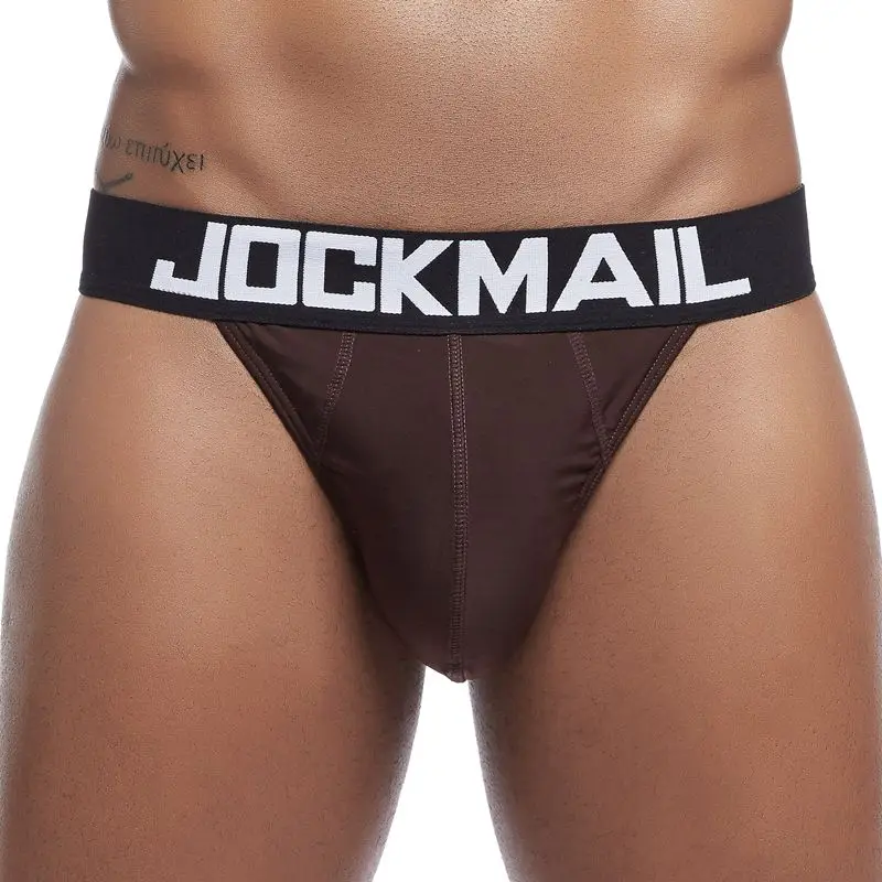 

JOCKMAIL mens bikini Gay underwear Sexy mens string bikini briefs cuecas calzoncillos hombre slip panties Nylon ice silk White