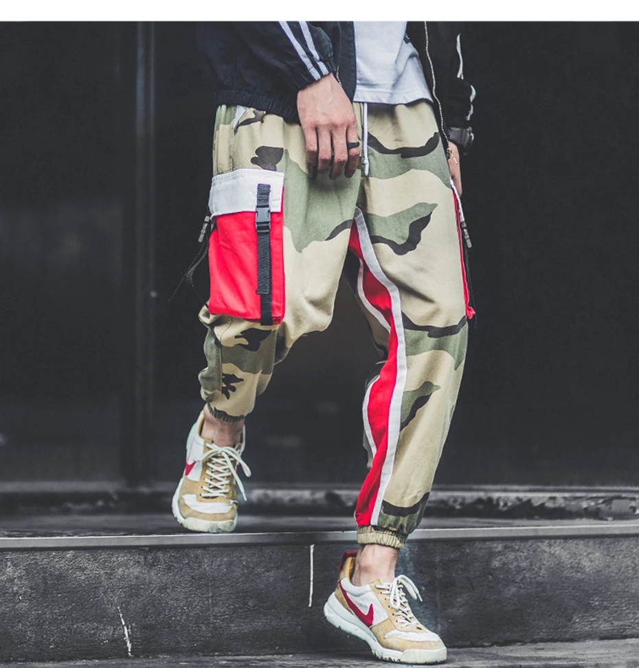 AELFRIC Men Jogger Camouflage Summer Autumn Hip Hop Sweatpants Fashion Harajuku Urban Joggers Casual Pants Streetwear B034