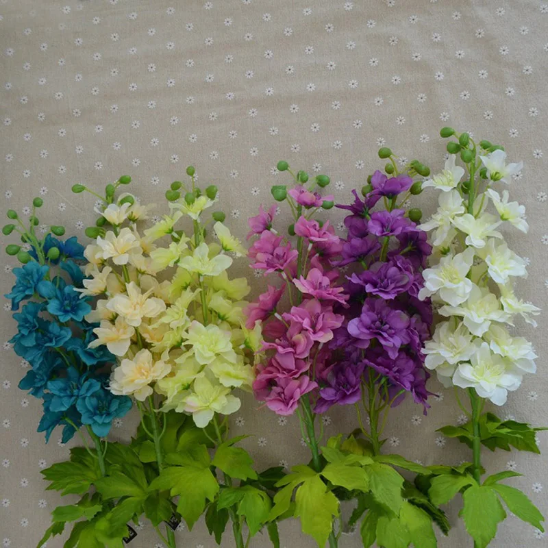 11 шт./лот шелк дельфиниума цветы гиацинт с листьями украшение из искусственных