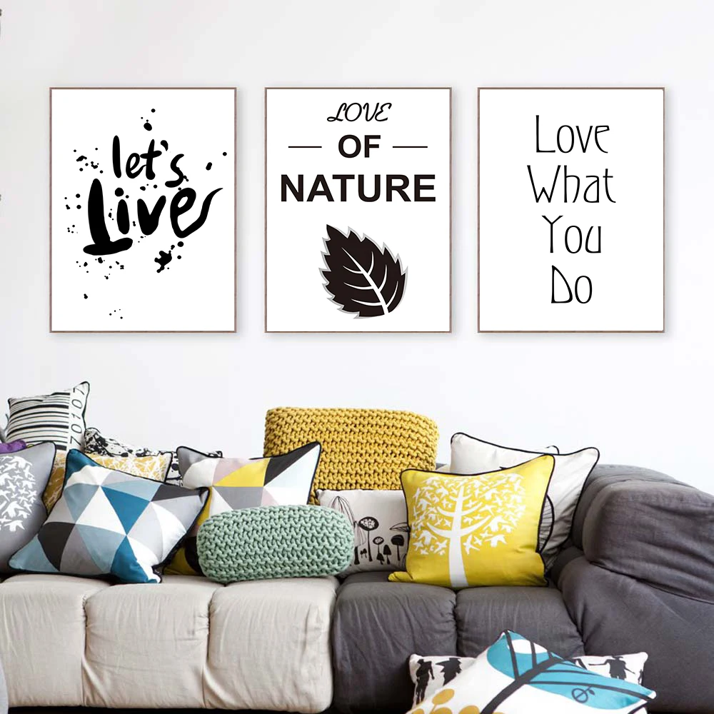 Черно белая минималистская типография мотивационные цитаты плакат Настенная