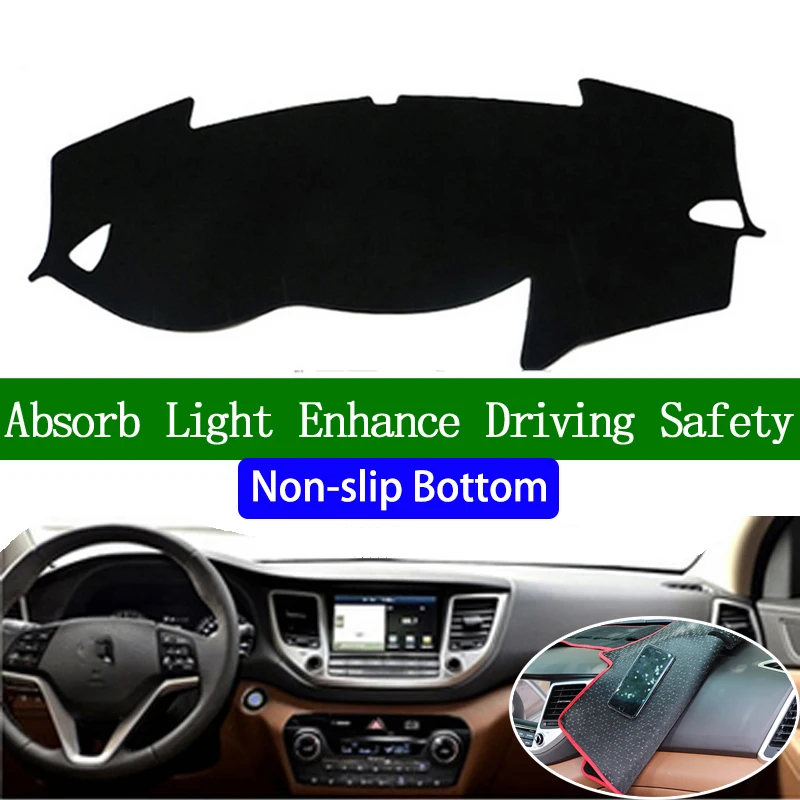 

For Hyundai Tucson 3rd 2016 2017 2018 Non-slip Bottom Dashboard Cover Car Decals Car Stickers Interior Car Accessories