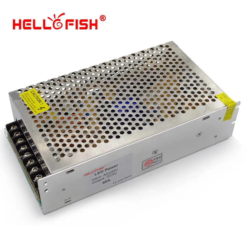 

Светодиодный ленточный светильник форматор Hello Fish, 5 В, 40 А, 200 Вт, импульсный источник питания 5 В