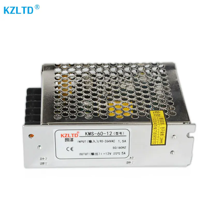 AC DC импульсный источник питания 12V 5A 60W 110V / 220V Входное зарядное устройство адаптер