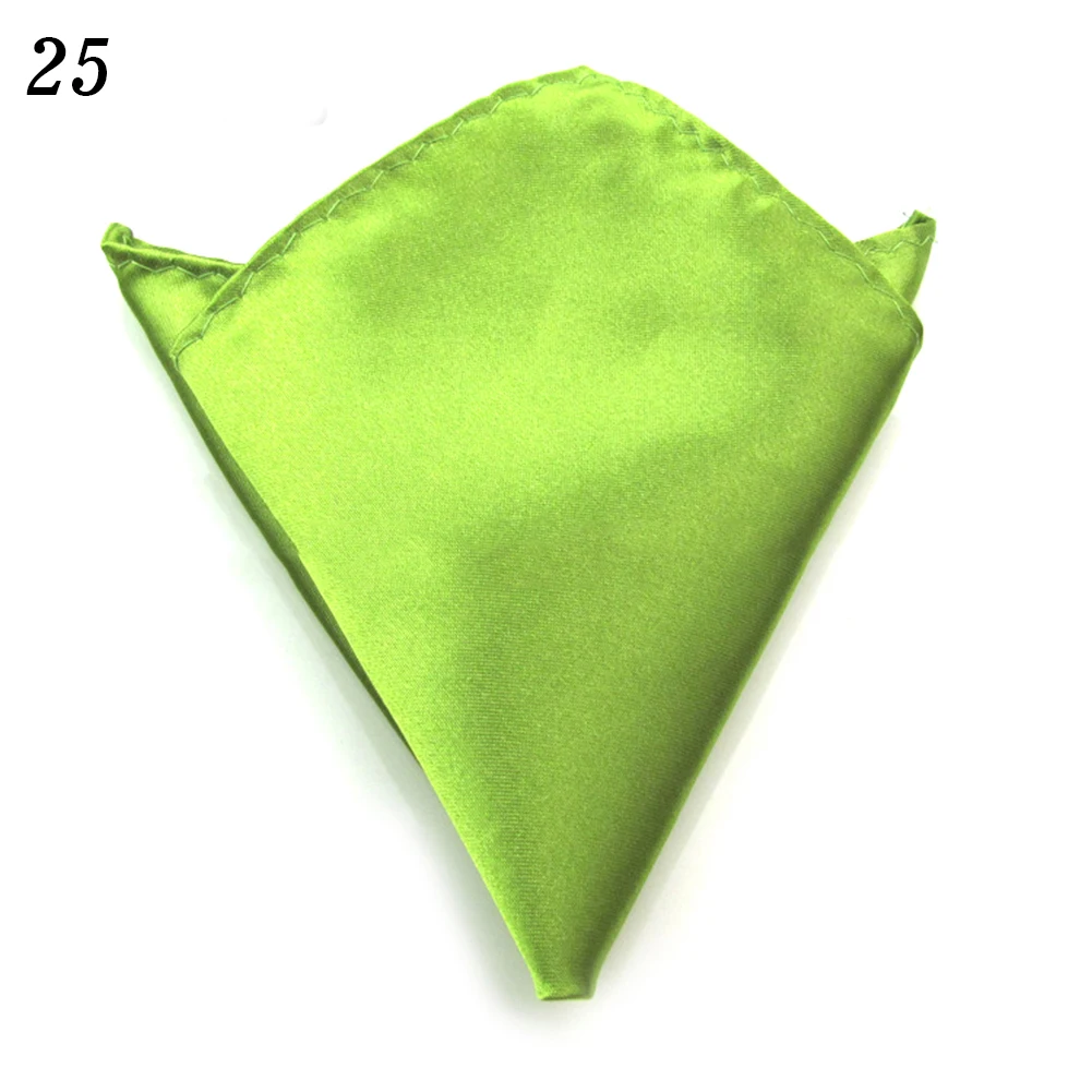 25 Новые 29 цветов мужские Hanky атласные однотонные простые костюмы Свадебный квадратный Карманный вечерние платок - Цвет: 25