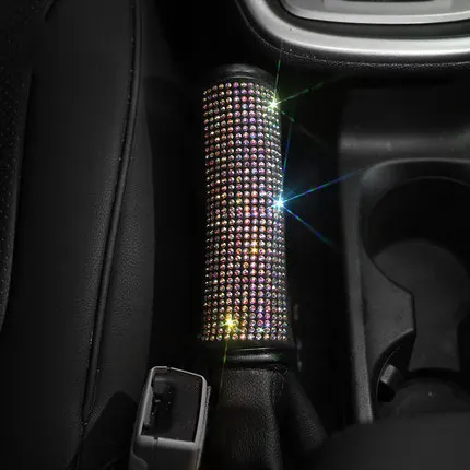 Hand brake cover Полный Алмазный чехол рулевого колеса автомобиля брелок подлокотник чехол ремни безопасности подплечники автомобиля Стайлинг аксессуар для украшения салона - Название цвета: Hand brake cover