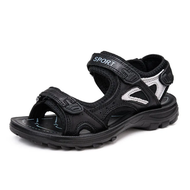 Сандалии женские из натуральной кожи шлепанцы плоская подошва удобные