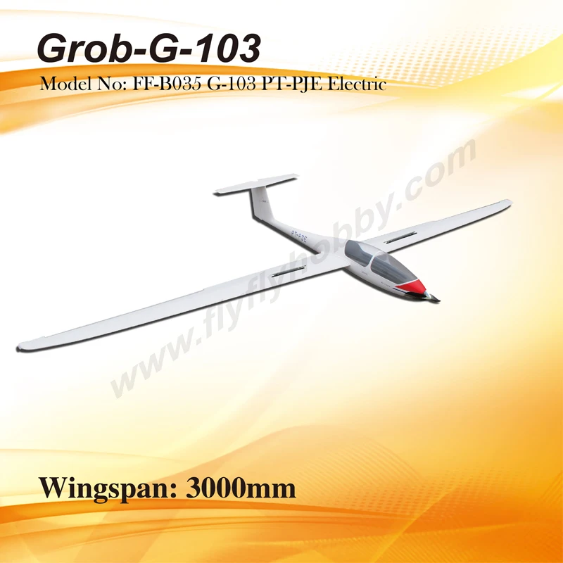 FlyFly Hobby Grob-G-103 Glider PT-PJG с тормозом 3000 мм электрическая версия PNP и набор version KIT |