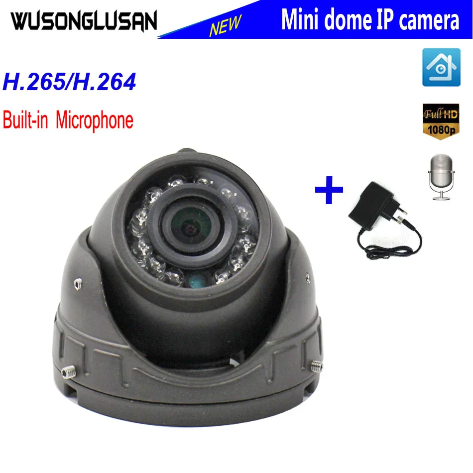 Мини купольная IP камера металлическая IP66 уличная Водонепроницаемая 1080P 20Fps Встроенный микрофон аудио запись P2P детектор движения CCTV безопасности