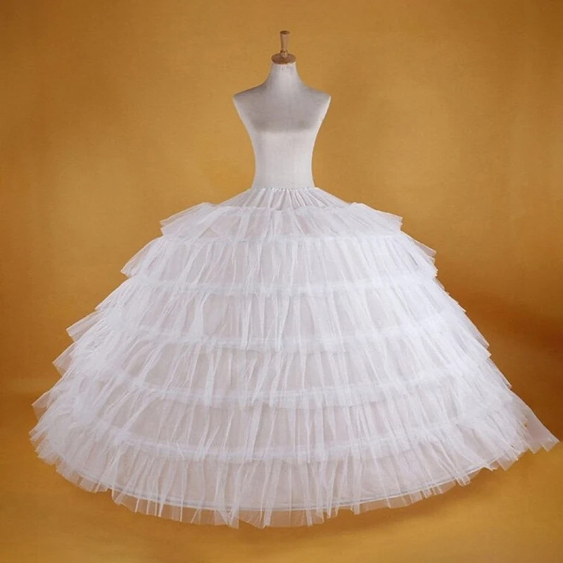Yanstar Wedding Petticoat Underskirt six Hoops Ball Gown White Crinoline Slip For Bridal Dress45WBC7 | Свадьбы и торжества