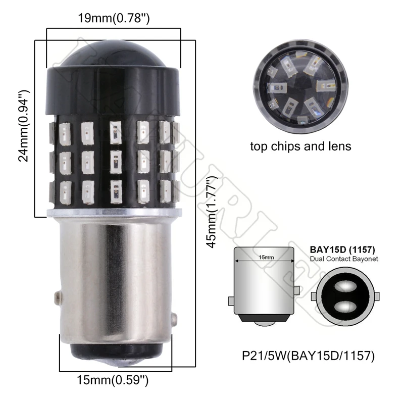 2 шт. супер яркий 1157 BAY15D 3014 54 EX Chipsets 2057 2357 7528 светодиодный лампы для указателей