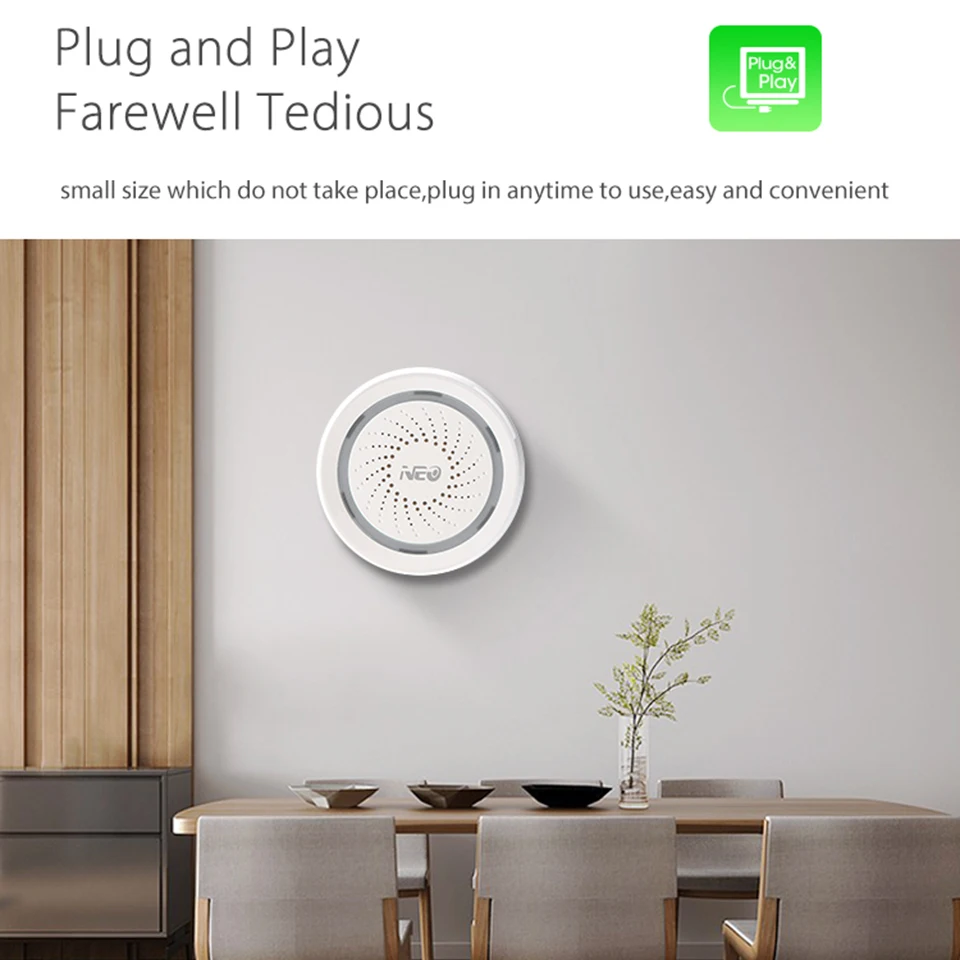 NEO Smart WiFi USB сирена датчик беспроводной тревоги для домашней автоматизации работы