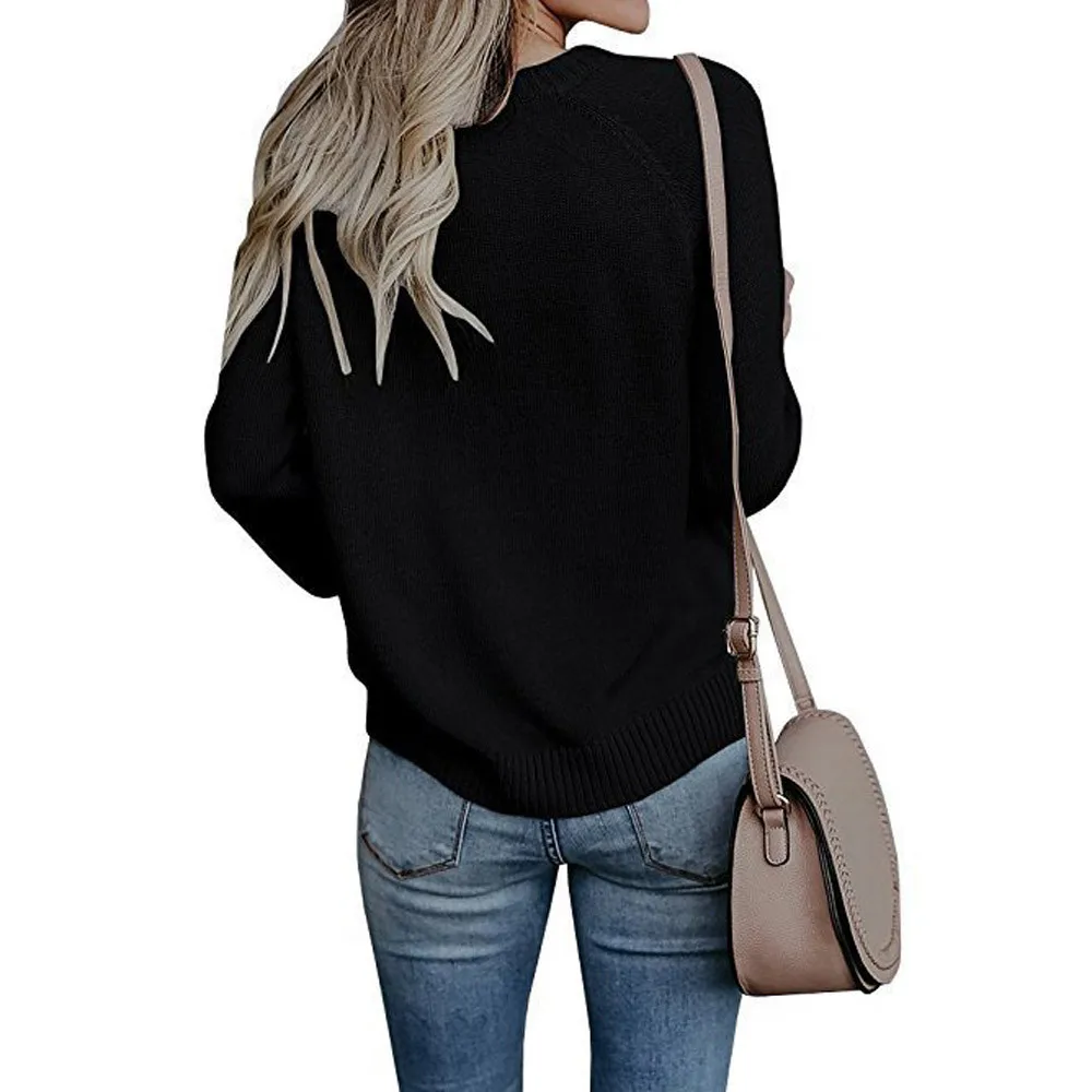 Women Blouses Love Pullover Loose Blusas Femininas Sweater Jumper Tops Knitwear Casual Solid Long Sleeve Mujer |