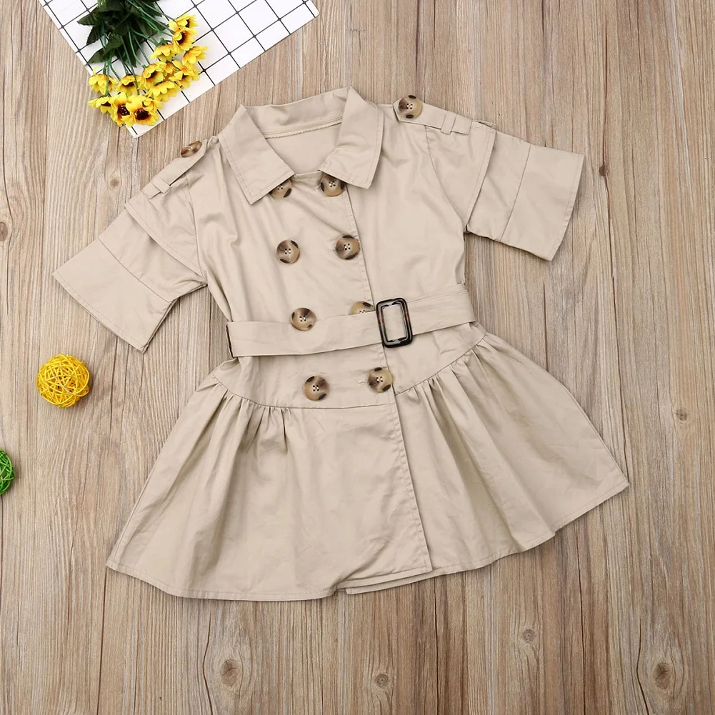 Повседневная одежда для маленьких девочек в британском стиле платье с короткими