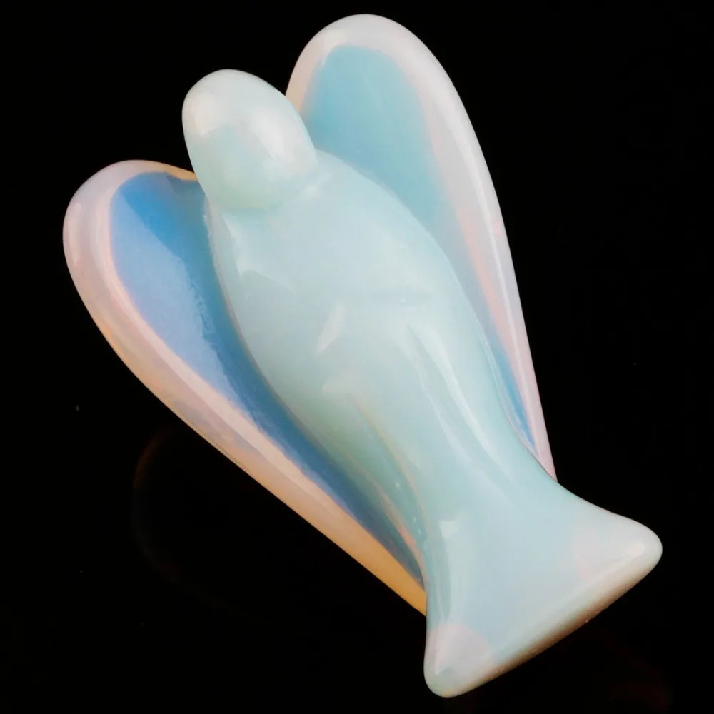 TUMBEELLUWA 1Lot (6Pc) Opalite Stone Carved Guardian Angel Pocket Statues Figurines 1.5&quot | Украшения и аксессуары
