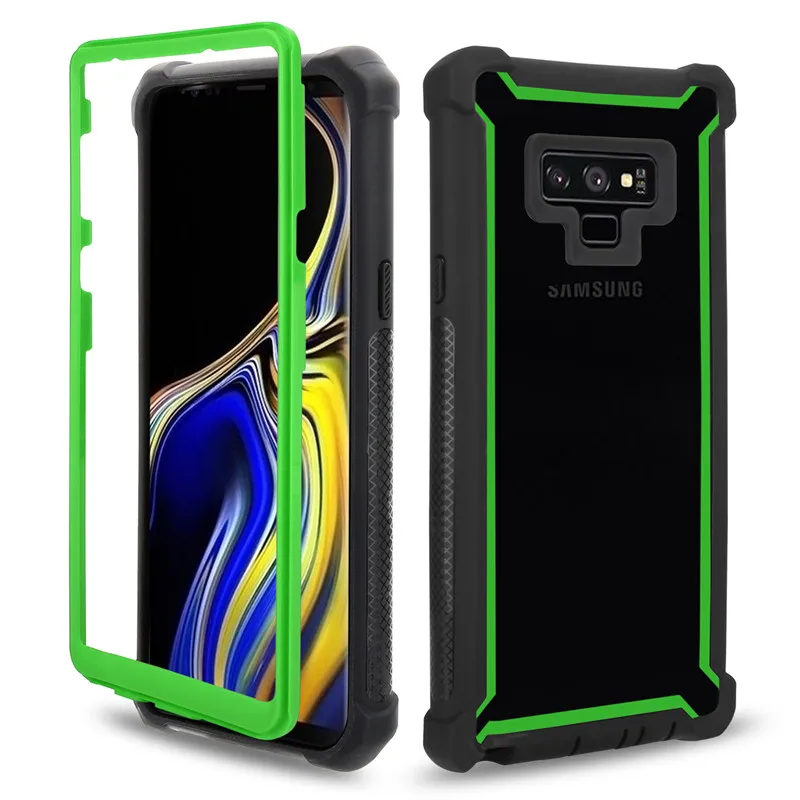 Green Phone Case Сверхпрочный защитный чехол из поликарбоната+ ТПУ для samsung Galaxy Note 10 Pro 8 9 S8 S9 S10 Plus S10E противоударный пылезащитный прочный Чехол - Цвет: Green Phone Case