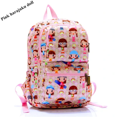 Pink harajuku doll Детский Школьный рюкзак vivisecret для мальчиков, Детский рюкзак, ранец, сумка-портфель с милым мультяшным принтом - Цвет: Pink harajuku doll