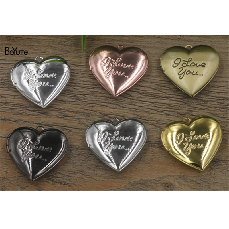 BoYuTe (10 шт./лот) 29*27 мм кулон в форме сердца I Love You Locket Factory Direct Wholesale Metal Brass с фото|locket