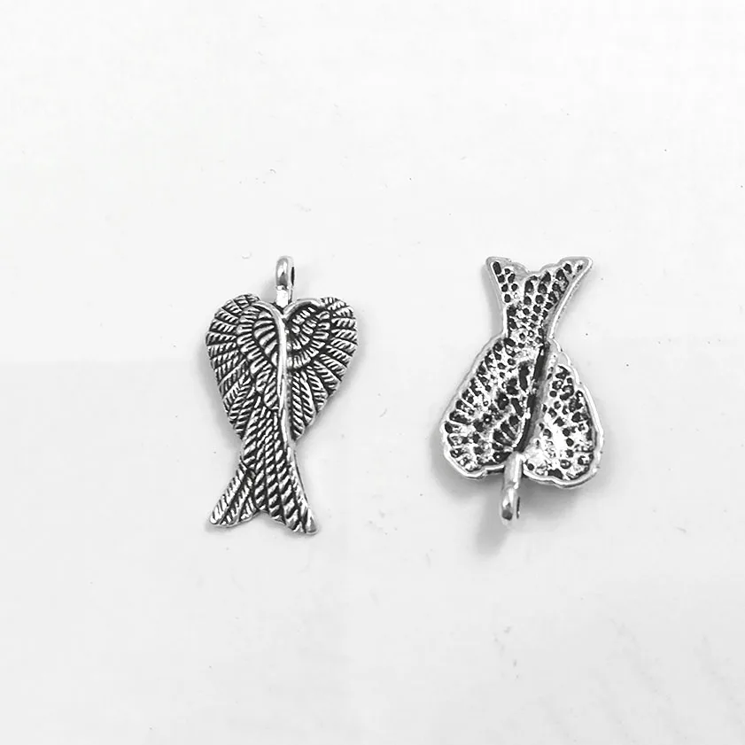 10 шт. антикварные разноцветные перьевые крылья для изготовления ювелирных