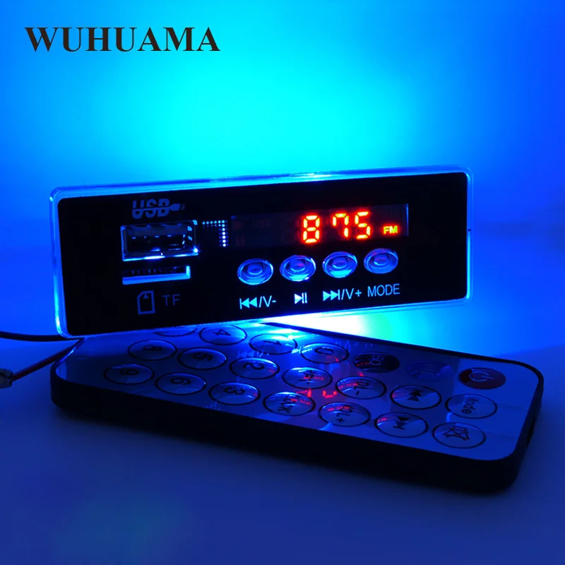 Синяя светодиодная подсветильник ка MP3 WMA декодер плата аудио модуль TF U диск GMT + 8