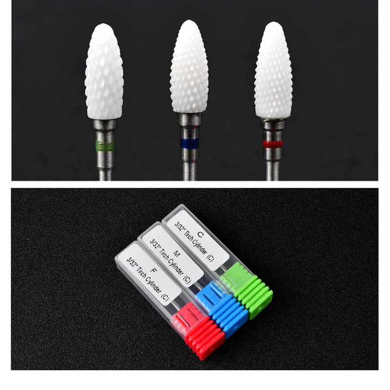 Керамический сверло для ногтей 3/32 аксессуары электрического маникюрного