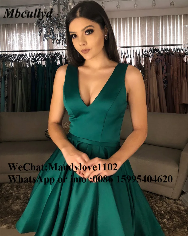 Mbcullyd темно зеленые короткие фотообои 2019 сексуальный V образный вырез с открытой