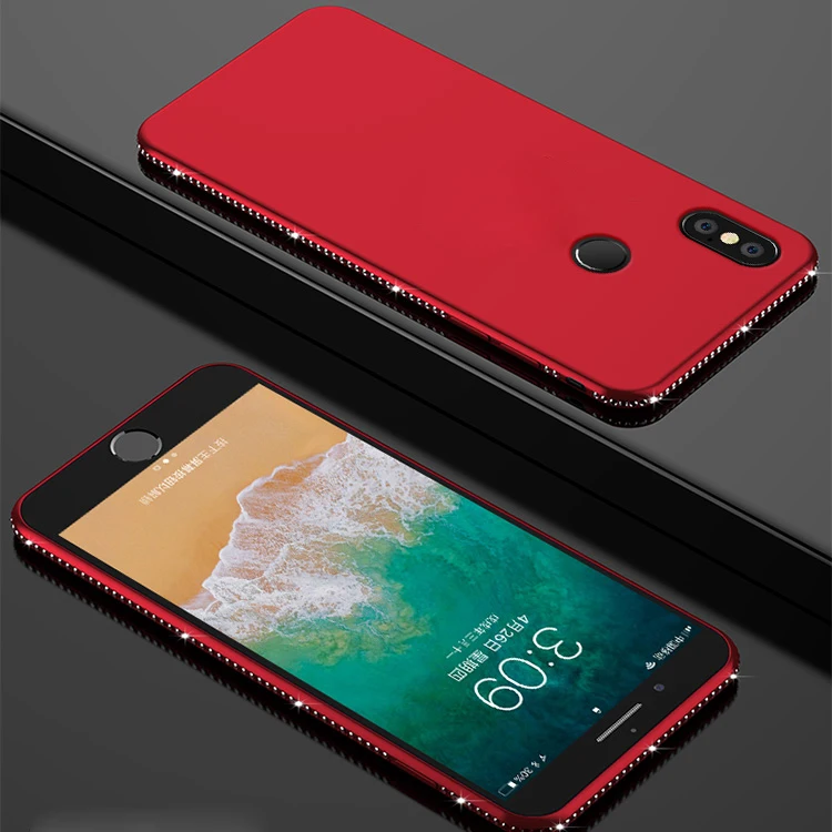 Red Алмазный силиконовый чехол-кольцо для Xiao mi A1 A2 Lite Pocophone F1 Red mi Note 4 4A 4X6 Pro 6A S2 5 Plus 5A Prime4 Max 3 mi 8 SE - Цвет: Red