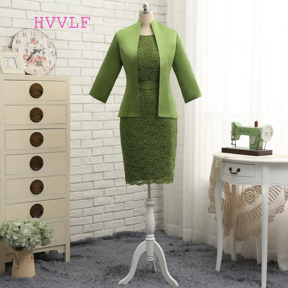 Размера плюс для матери невесты платья женщин Оболочка по колено с жакетом