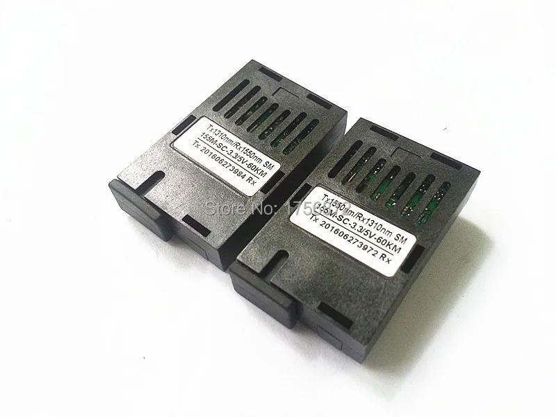 SC коннектор 10/100M 1x9 фотоэлемент-BIDI одиночное волокно 60KM SC 3,3/5V 1310TX 1550RX